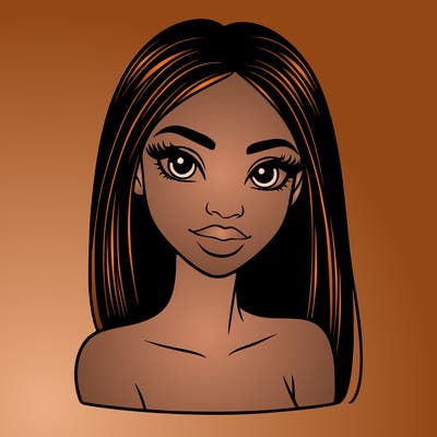 beautiful black woman with straight hair