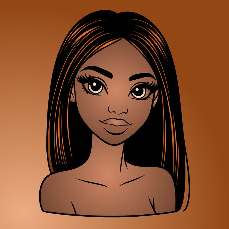 beautiful black woman with straight hair