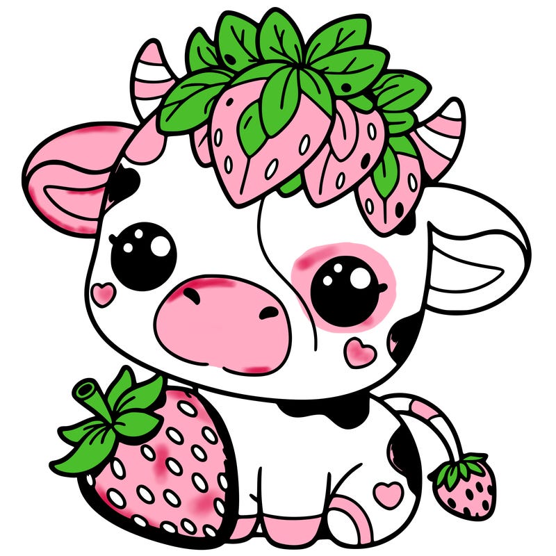 cute strawberry cow