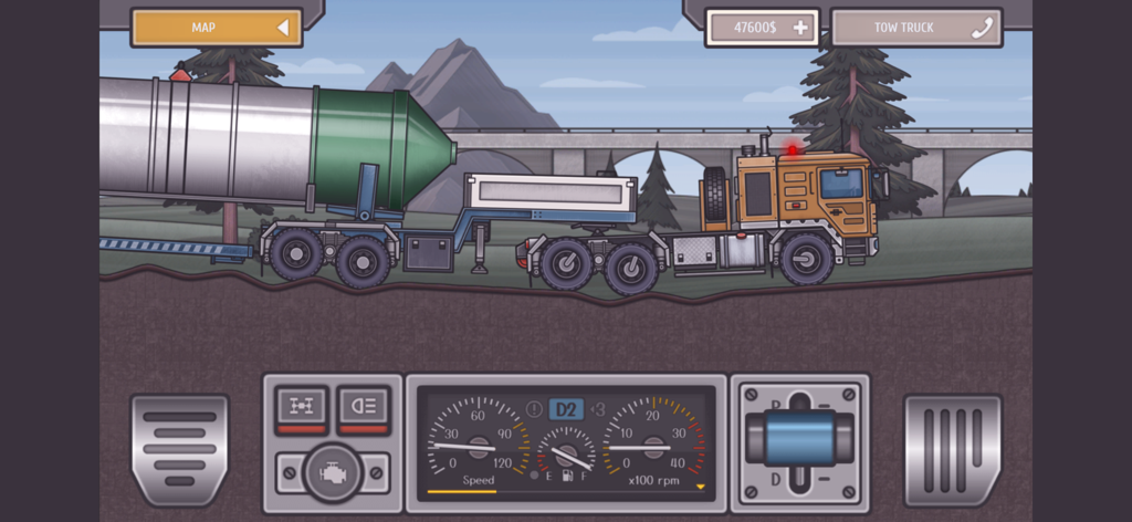 Trucker Ben - Truck Simulator - Camión amarillo transportando un gran cisterna en el simulador Trucker Ben