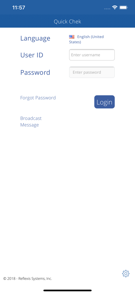QC Time - QC Time app login screen for QuickChek employees