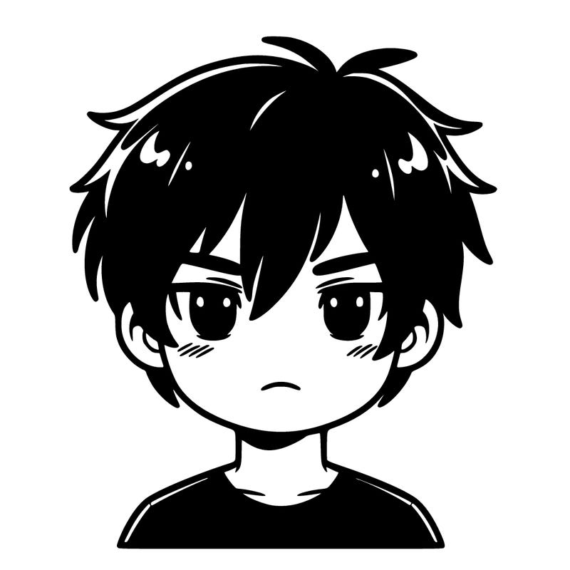 serious black-haired boy