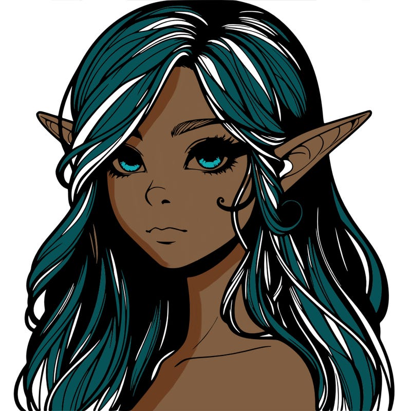 elf girl realistic dark fantasy