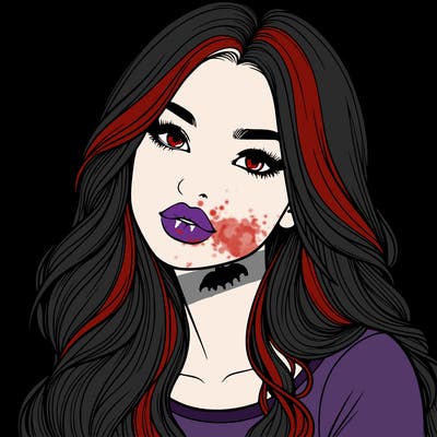 realistic girl with hair on her hair and lips