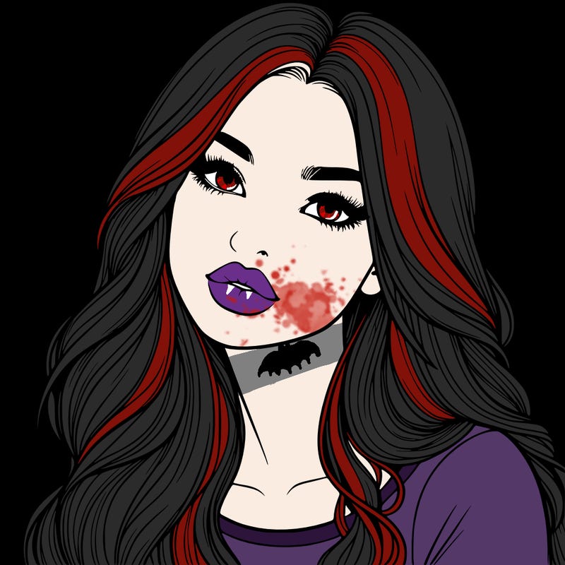 realistic girl with hair on her hair and lips