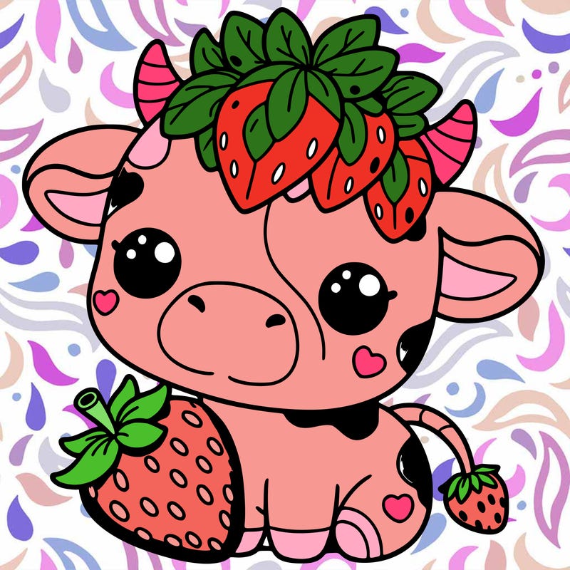 cute strawberry cow