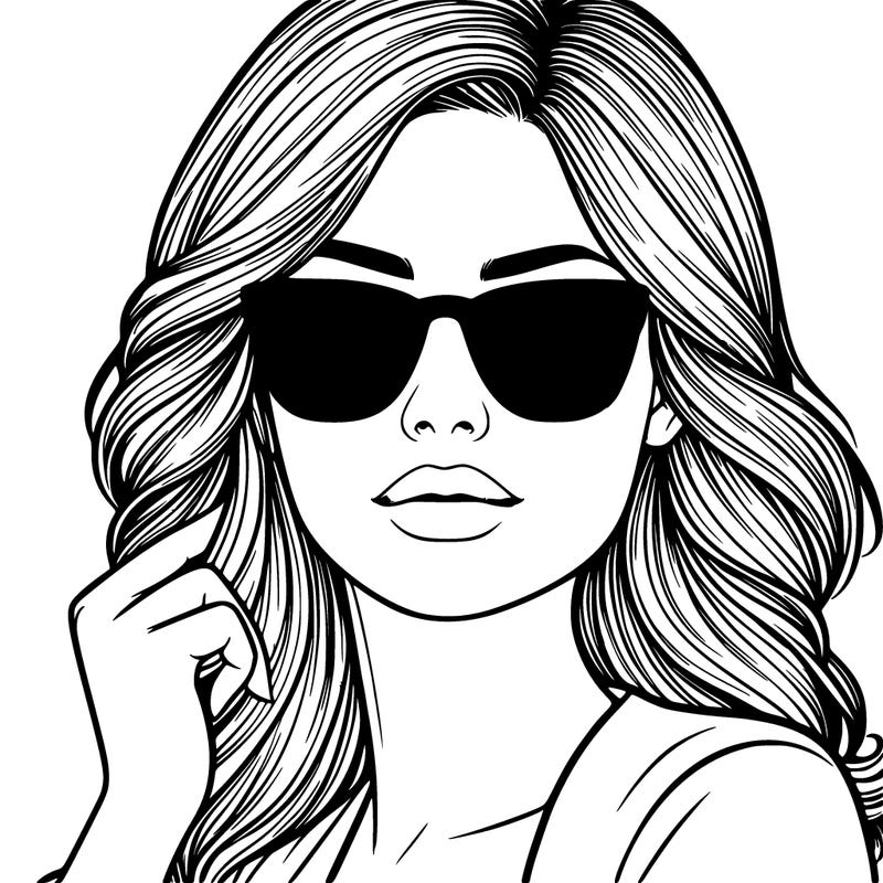 realistic woman with sunglasses