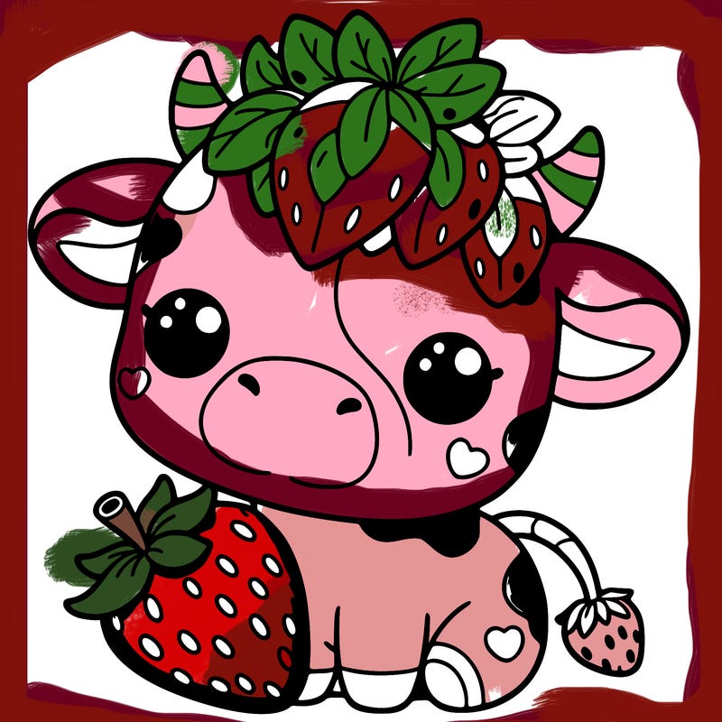 cute strawberry cow