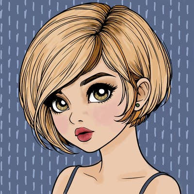 realistic girl with really short hair