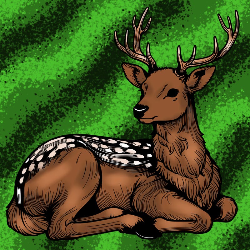 realistic deer with antlers