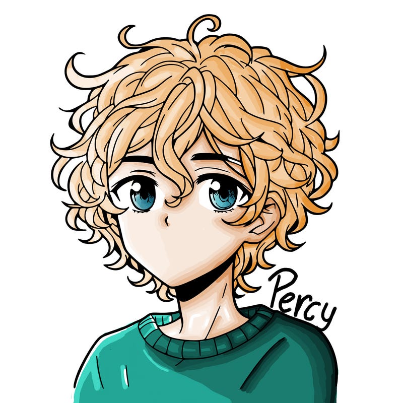 manga male curly hair