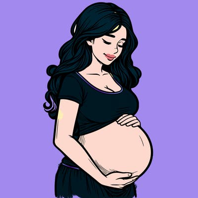 woman heavily pregnant realistic
