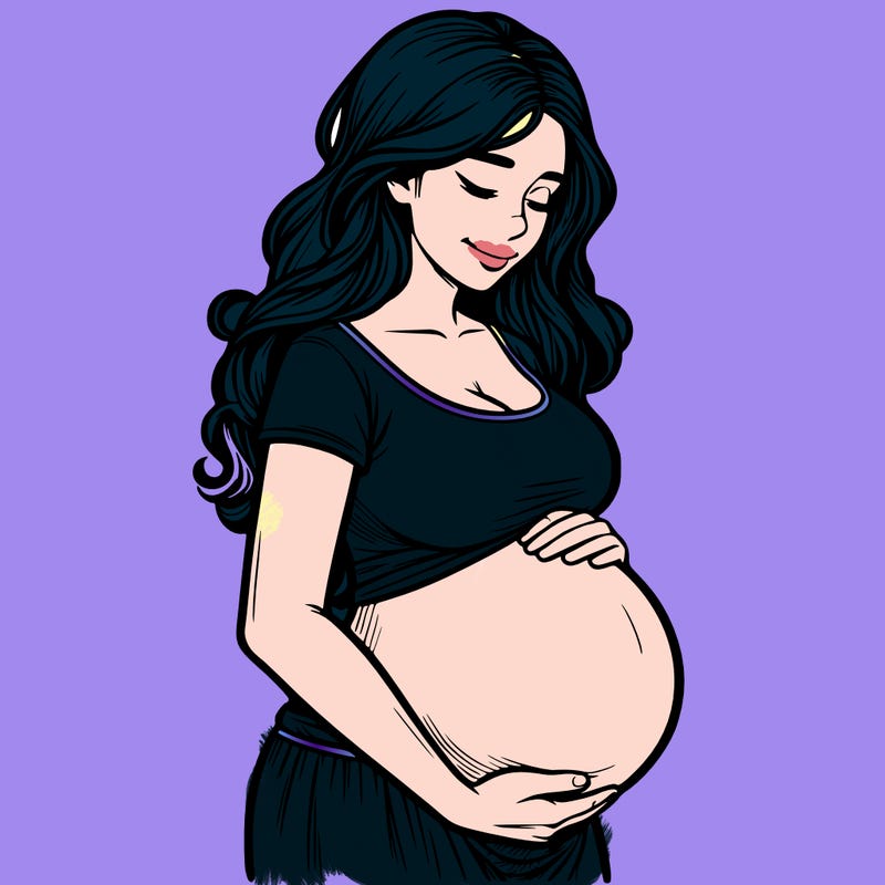 woman heavily pregnant realistic