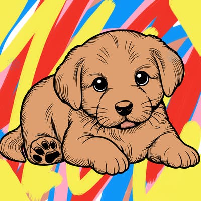 a cute realistic puppy