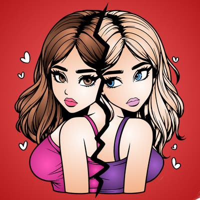 realistic girl split