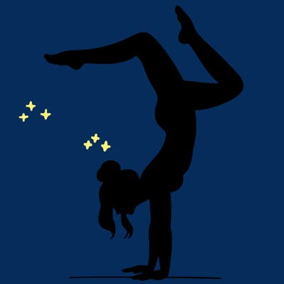 a woman doing a handstand