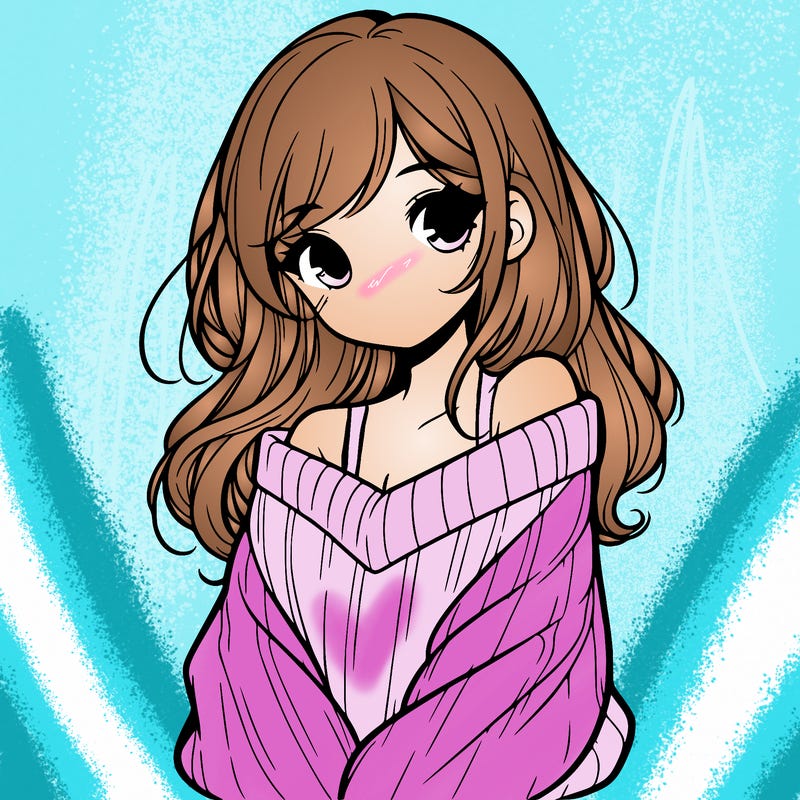 shy pretty girl wearing a sweater that is falling off one shoulder portrait