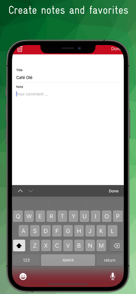 Interfaz de la aplicación Mapa Offline de Azores que muestra cómo crear notas y favoritos para lugares locales