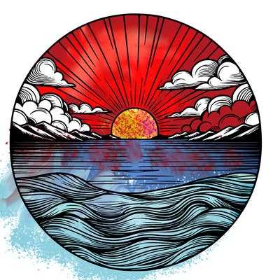 realistic sunset