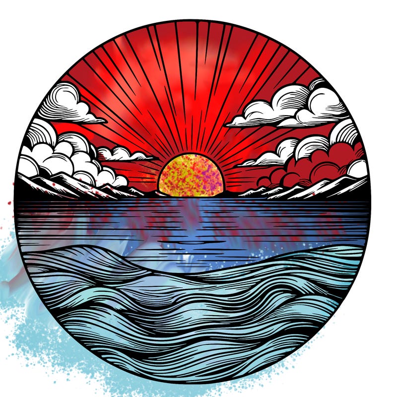realistic sunset