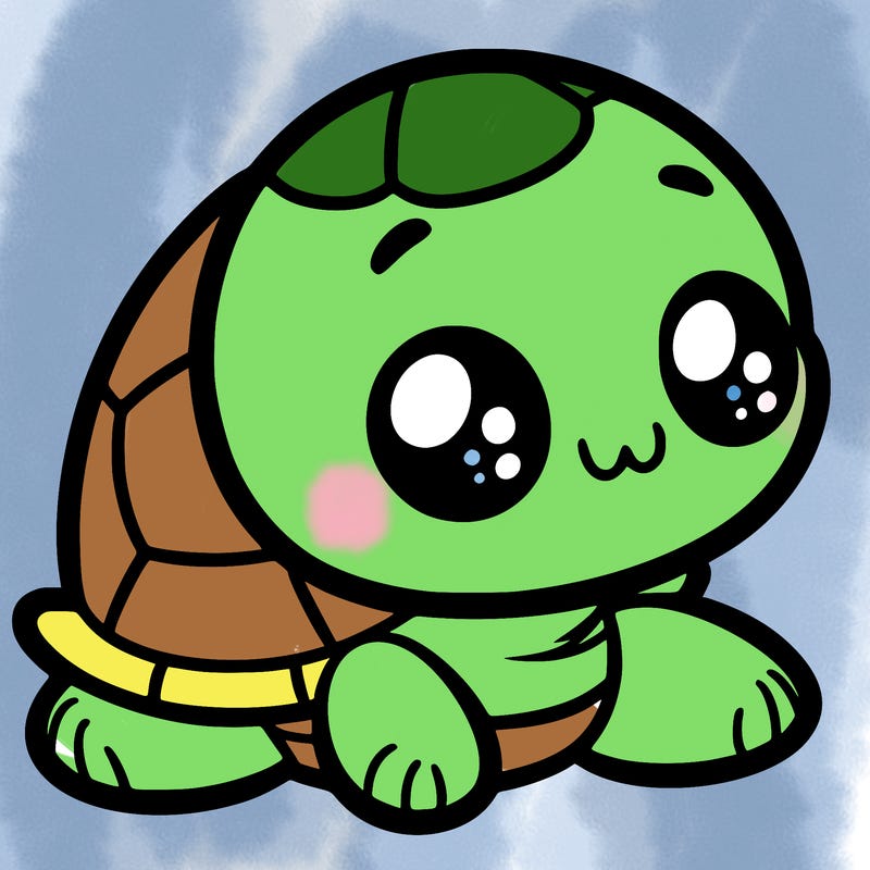 cute little animated turtle