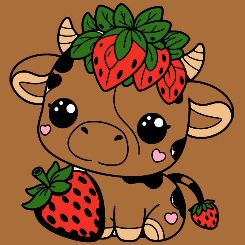cute strawberry cow