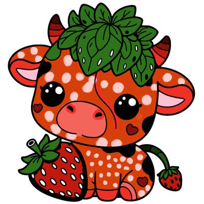 cute strawberry cow