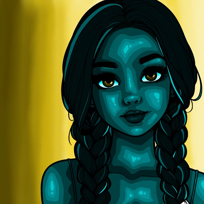 realistic girl with braids