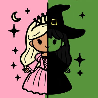 split princess and witch