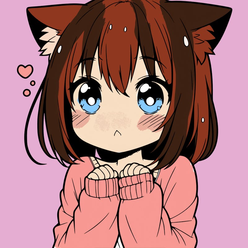 shy anime catgirl