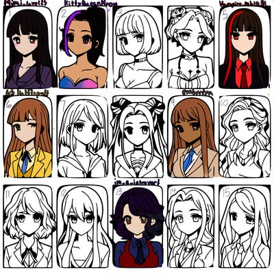 girls that look diffrent anime