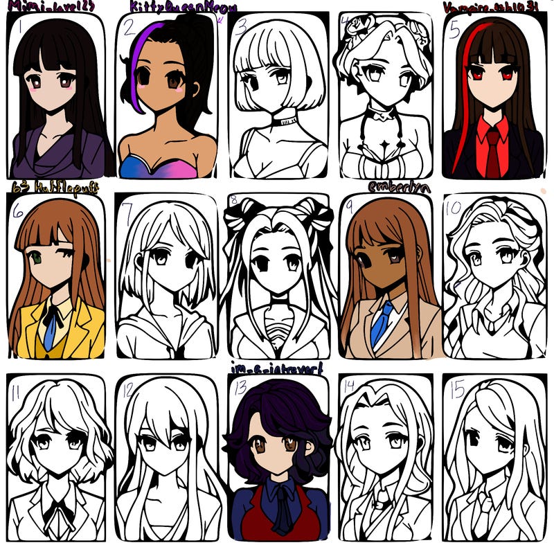 girls that look diffrent anime