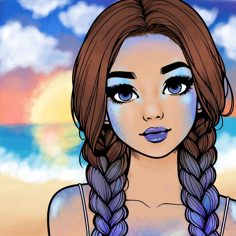 realistic girl with braids