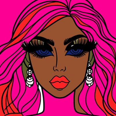 woman with extravagant makeup