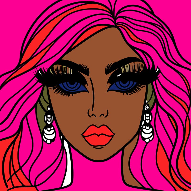 woman with extravagant makeup