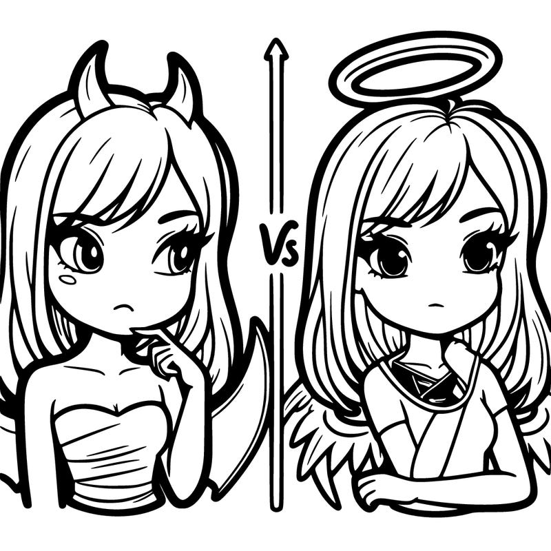 devil versus angel realistic girl