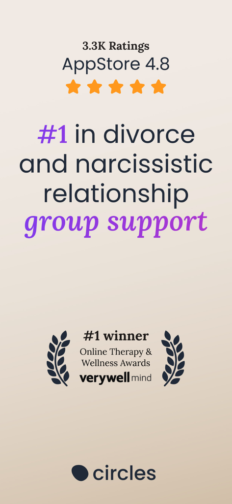 Circles - Mental Health Groups - La aplicación Circles destacada como número uno en apoyo para grupos de divorcio y relaciones narcisistas