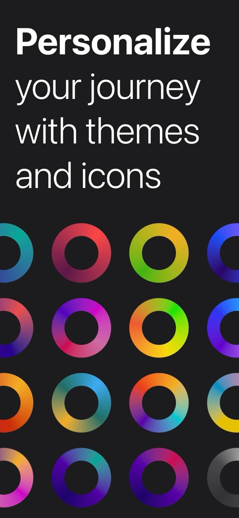 Debt Zero: Snowball Calculator - A collection of colorful circular icons for personalizing the app theme