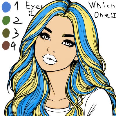 realistic girl with hair on her hair and lips