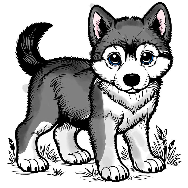 realistic wolf pup