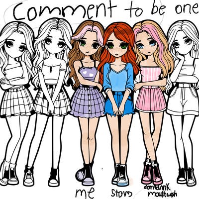 a group of girls realistic