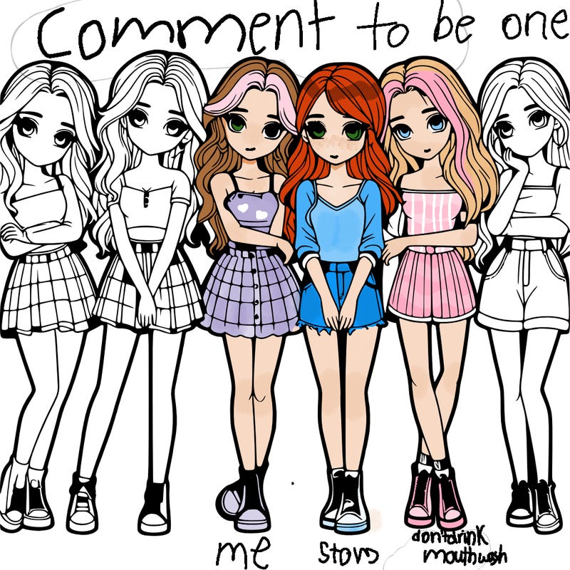 a group of girls realistic