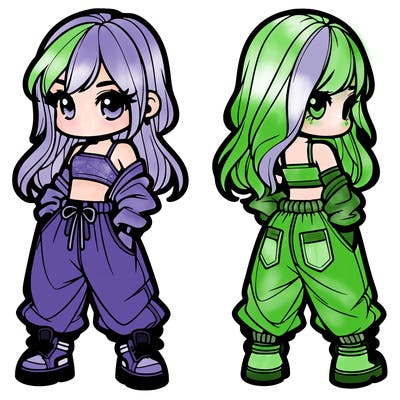 girl in crop top and baggy pants