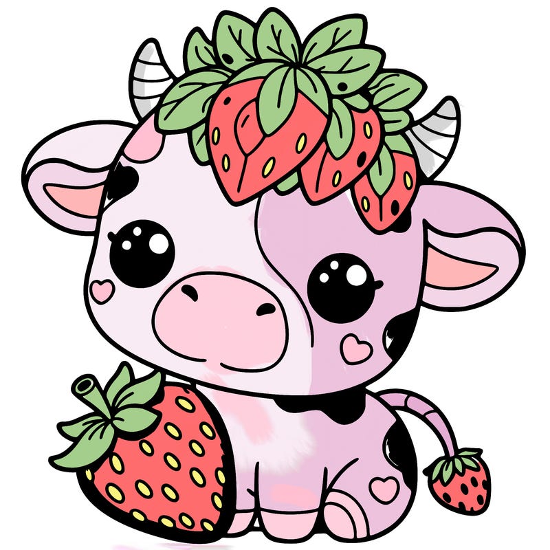 cute strawberry cow