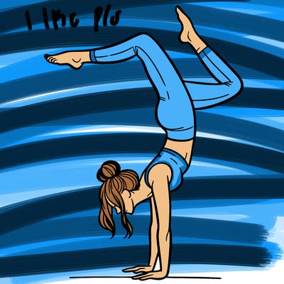 a woman doing a handstand