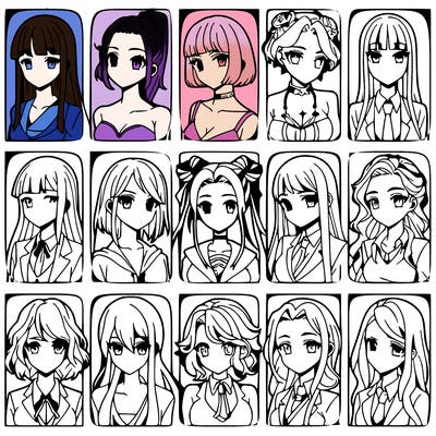 girls that look diffrent anime