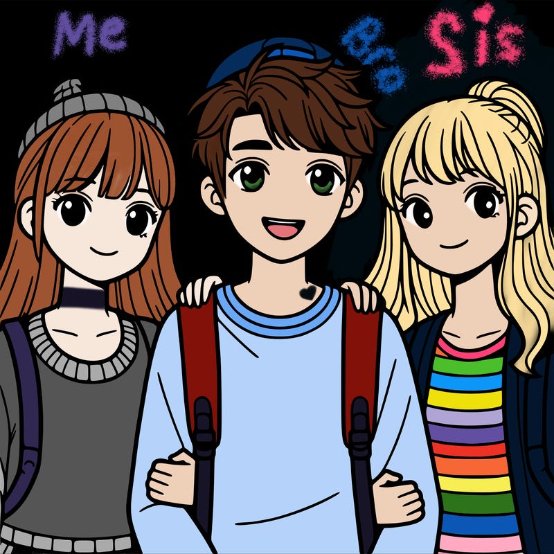 three teenagers friends 1 boy 2 girls