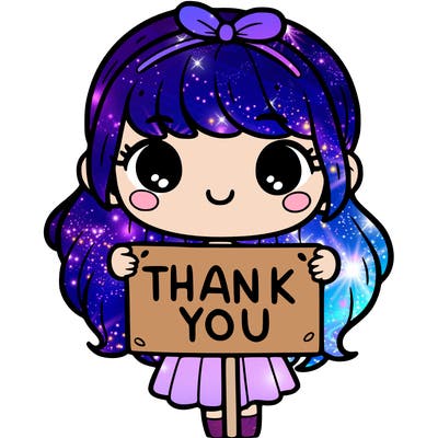 girl holding a thank you sign