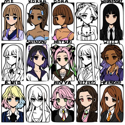 girls that look diffrent anime