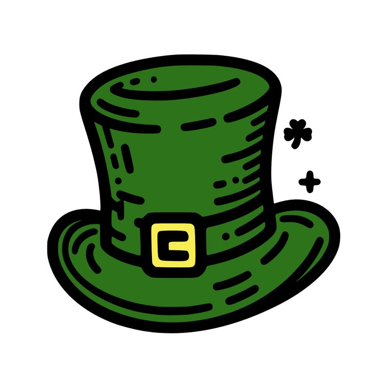 st patrick hat with thin lines